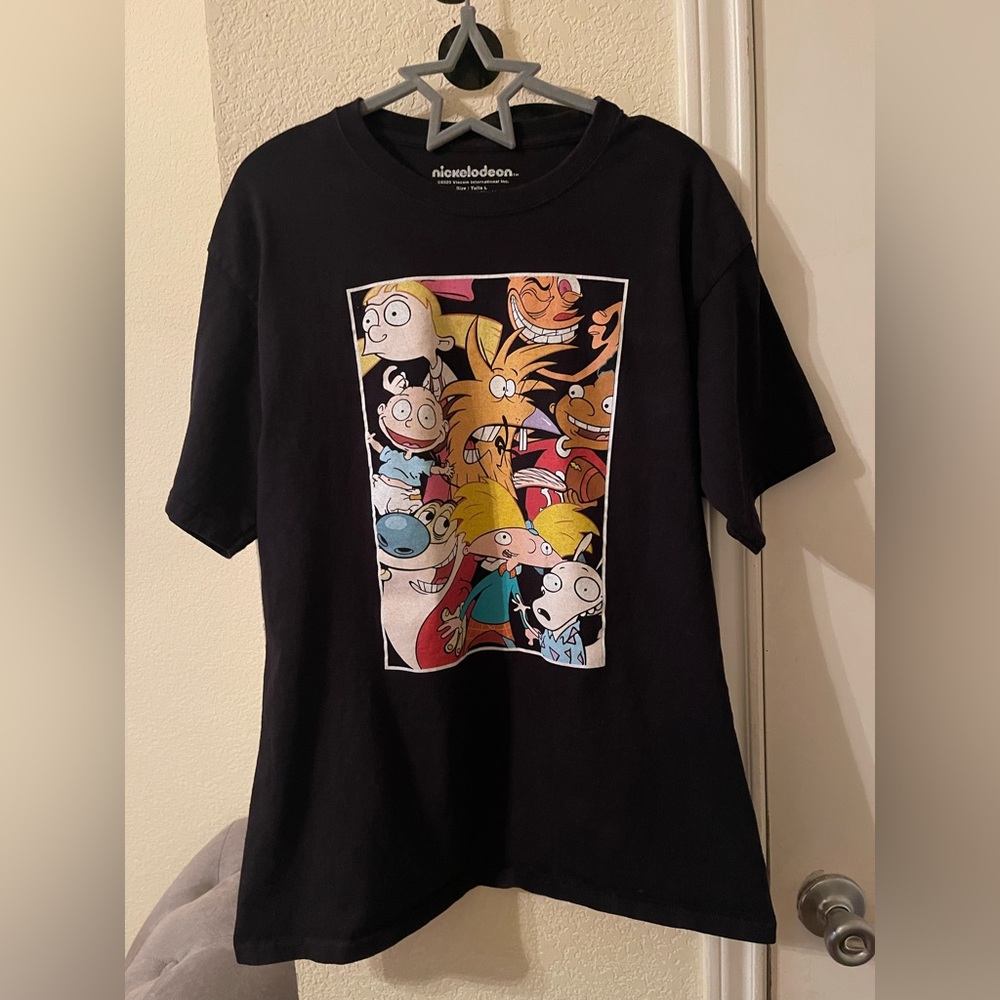 Nickelodeon 90s Cartoon Nicktoon cotton T-shirt black size Large